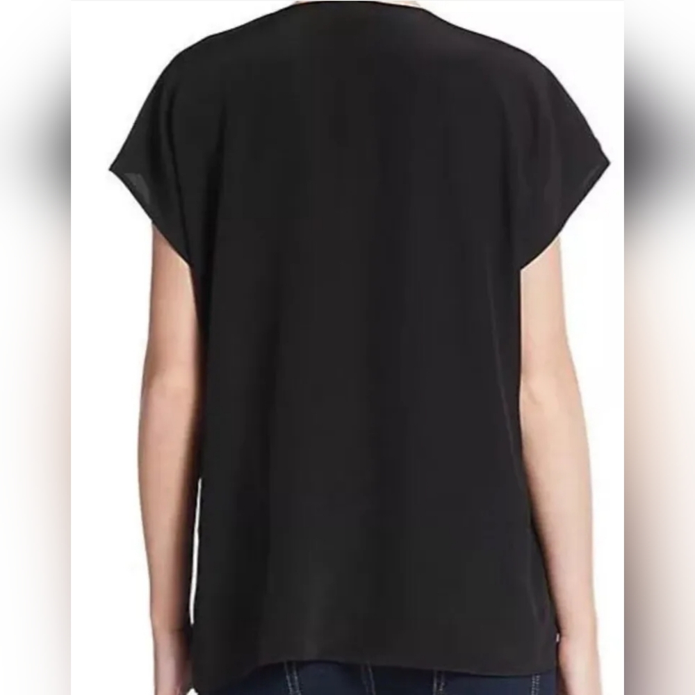 Eileen Fisher Black and Silver Beaded Blouse - Picture 2 of 11